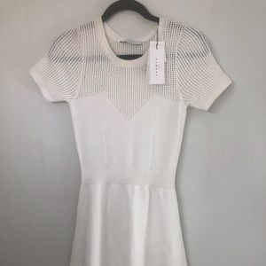 French Designer Sandro Paris White Knit Dress New